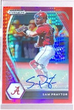 2021 Prizm Draft Picks Sam Praytor Auto #PDP179 Hyper Red and Purple Autograph