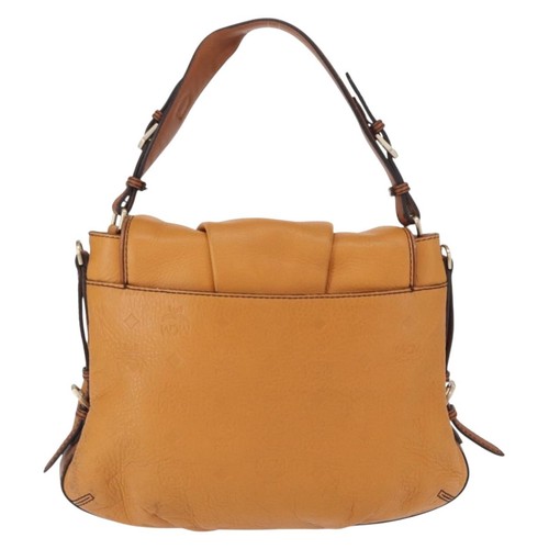MCM Vicetos Logogram Schultertasche Leder Braun Gold Auth gh1463 - Bild 2 von 22