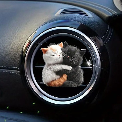 2Set Cute Cuddle Cat Perfume Diffuser Car Air Freshener Clip Car Decoration A1 - Picture 2 of 4