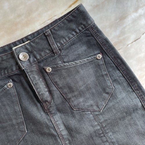 Vintage 00s 90s JAG Jeans denim midi skirt black EUC - Size 6 - Picture 3 of 9