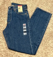 Levi's 501 Straight Leg Button Fly Blue Jean 100% Cotton Mens Sizes 0194 RT$79.5