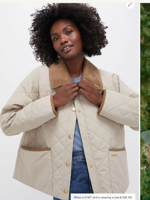 Light Sand ~ Barbour Anise Dusky Quilted Jacket MSRP$295 British