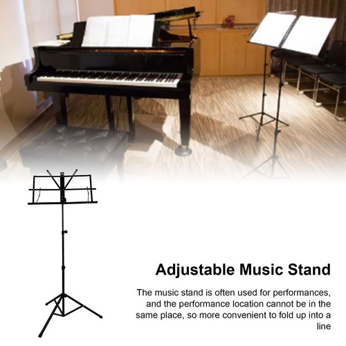 Music Stand Portable Adjustable Foldable Iron Rubber PP For Guitar Players I 3CS - Picture 6 of 12