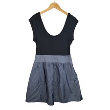 Express Two Toned Fit Flare Mini Dress size 10 Blue/Black
