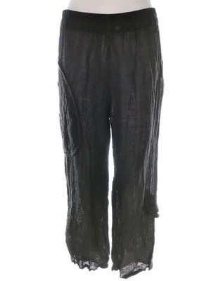 M.P. BERLIN BY STYLE Damen Freizeithosen Gr. L Schwarz Leinen