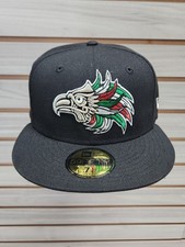 Sombrero ajustado New Era México Azteca Águila Guerrero Negro Edición Prime 59Fifty 7 1/4