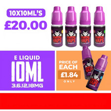 Vampire Vape E-Liquid 10x10ml bottles |Heisenberg 10 for �20.00 All New Flavors
