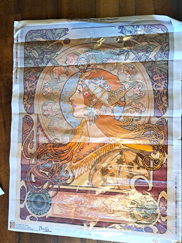 Diamond Art Club ZODIAC by Alphonse Mucha Square Diamond Kit 40% Finished