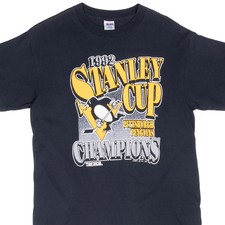 VINTAGE NHL PITTSBURGH PENGUINS STANLEY CUP 1992 TEE SHIRT MEDIUM MADE IN USA