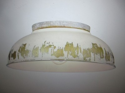 Golden Lighting Kinsley 14 in. 2-Light Aged Galvanized Steel Flush Mount