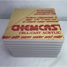 6 pieces - Acrylic Bases 3x3, 1/2" Thick, White 