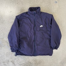Vintage 90s Nike Navy Blue Full Zip Jacket With Embroidered Swoosh XL