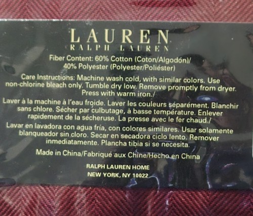 NEW Lauren Ralph Lauren LRL Set of 4 Red Napkins 19"×19" Square Holidays Classic - Picture 5 of 7