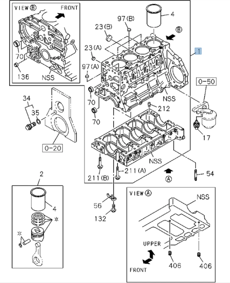 Bloque de cilindros de motor para Isuzu NRR NQR NPR NPR-HD 04-09 4HK1 5,2 L Foto 2 de 4