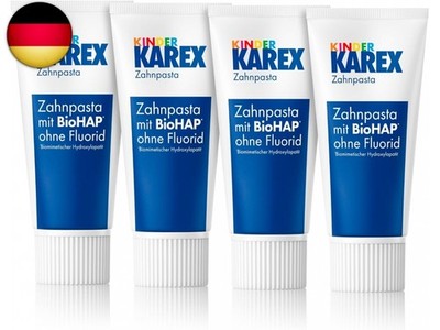 Kinder KAREX Zahnpasta   4 x 50 ml - Kariesschutz für Kinder bis 6 Jahren   mit 