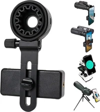 LAKWAR Telescope Phone Adapter, Universal Cell Mount Compatible Black
