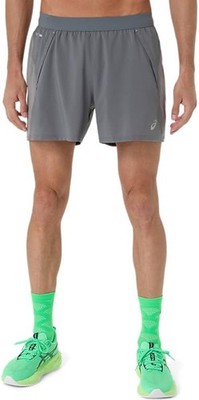 ASICS Men's Road 5IN Short Running Apparel, L, Clay Grey/Steel Grey/Illuminate G
