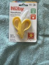 Nuby NanaNubs Banana Massaging Clean Gum Toothbrush Silicone 3 Months Old