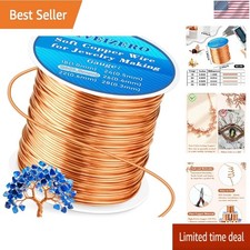 82ft 20 Gauge Copper Wire for Jewelry Making, Pure Dead Soft Bare Copper Wire