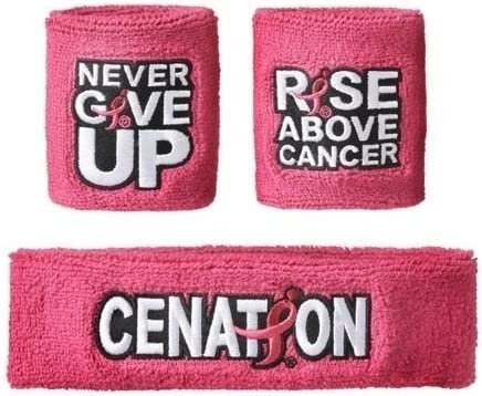 John Cena Pink Rise Above Cancer Headband Wristbands France