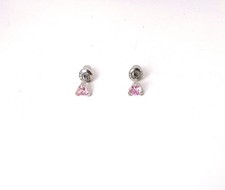 Orecchini Bimba Luca Barra JO137 In Acciaio Con Zircone Rosa A Cuore