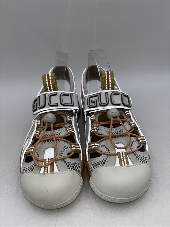Sandalias deportivas Gucci de oropel para hombre blancas/grises talla 6,5 M Foto 2 de 4