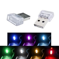 2Pcs USB LED Atmosphere Lights Mini Car Interior Accessories Ambient Lamp