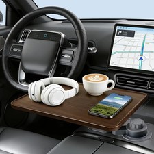 360 Rotating Car Laptop Desk - Cup Holder Mount Car Table Tray, Compatible