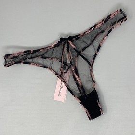 Agent Provocateur Ellise Black Pink Thong AP5 Extra Large NWT