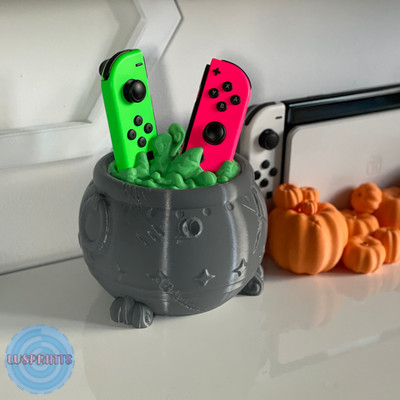 Halloween Cauldron Joy-Con Holders | 3D Printed Nintendo Switch Stand | Spooky