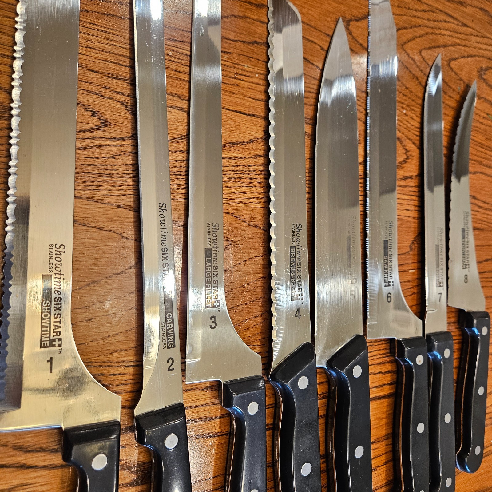 Ronco Showtime SIX STAR Cutlery Set of 19 Knives + Sharpener + Knife Block