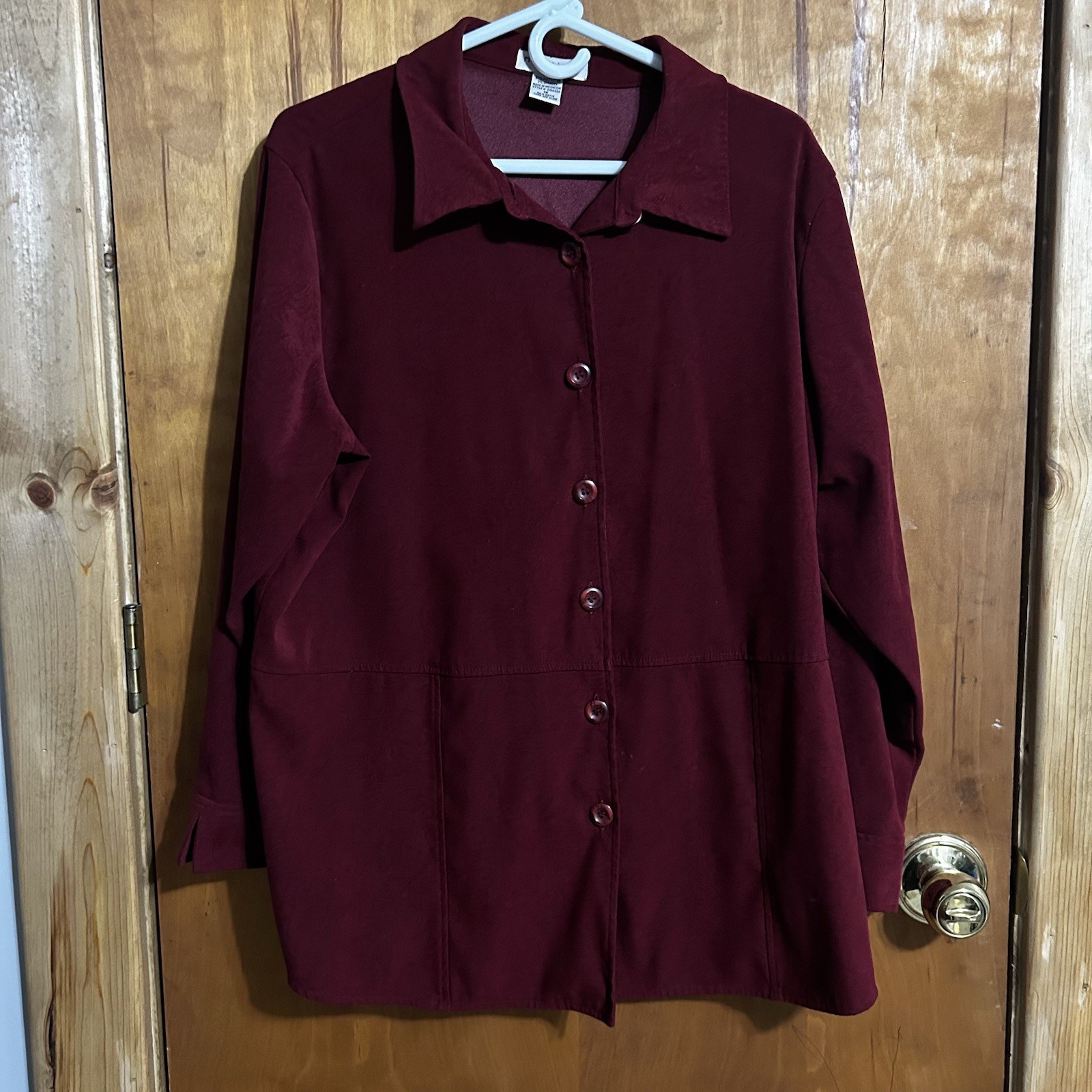 Notations Burgundy Collared Button Up Classy Shir… - image 1
