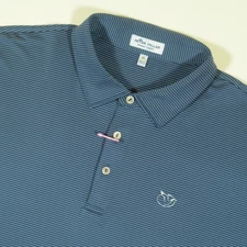 Peter Millar Summer Comfort Lake Oconee Golf Polo Shirt Mens XL Blue Striped