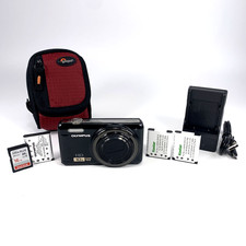 Olympus VR-310 14mp Digital Camera w/ 3 Batteries Charger SD Card Bag TESTED