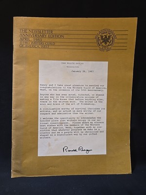 1983 WRITERS GUILD OF AMERICA, WEST NEWSLETTER 50th Anniversary, Ronald Reagan