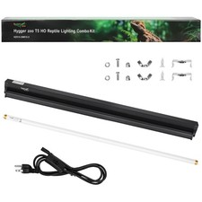 T5 UVB Reptile Light Fixture HO Bulb Lighting Combo 39W 34Inch, Black