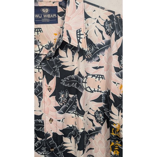 WU WEAR Vintage 90s Men's Tropical Killer Beez Button Up Shirt Size 2XL Wu Tang