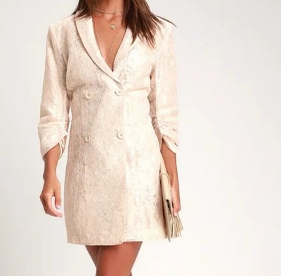 Lulus Ronan Lace Blazer Dress Womens Small Ivory Cream Bridal Bachelorette Mini | eBay Lulus Ronan Lace Blazer Dress Womens Small Ivory Cream Bridal Bachelorette Mini | eBay