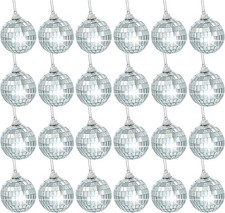 24 Pcs 1.6 Inches Disco Ball Ornaments Silver Mirror Balls for Christmas...