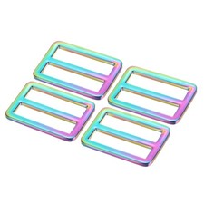 4pcs 32mm / 1-1/4 Inch Metal Tri-Glide Slide Buckles for Webbing Strap, Colorful