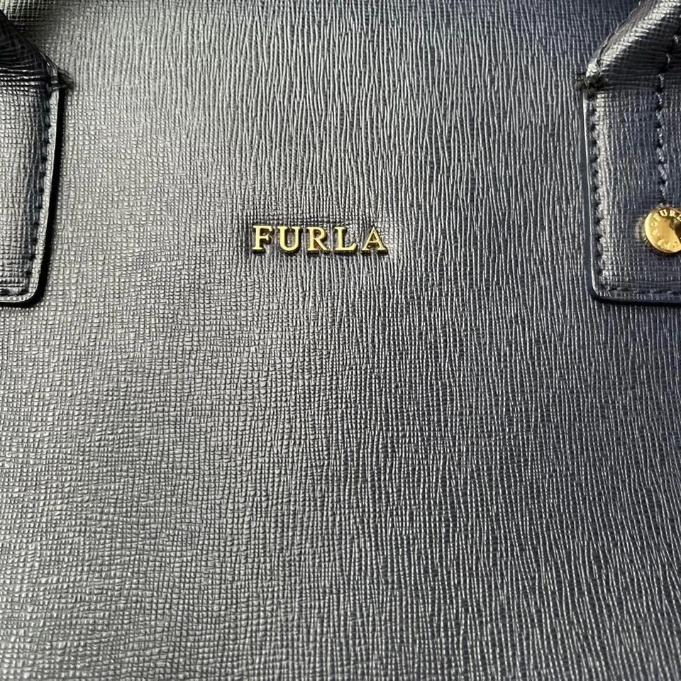 FURLA Linda M Navy Saffiano Leather Tote Bag A4 US TAX Includ - Image 2 of 4