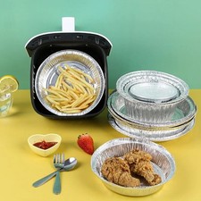 10-50Pcs Air Fryer Aluminium Foil Trays Liner Round Containers Foil Tin Box