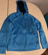 Nike Dri-Fit Just Do It Icon Full Zip Hoodie Youth Large Teal  Navy pre-loved