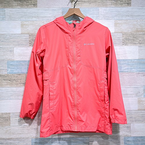 Columbia City Trail Regenjacke mit Kapuze pink durchgehender Reißverschluss Mesh Mädchen Large 14 16
