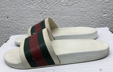 Gucci Men Slide White Sandals Flip Flops Size 10 UK 11 US 44 EU BB32