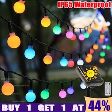 12M 100 LED String Lights solar Retro Bulb Garden Fairy Ball Hangin Outdoor Lamp