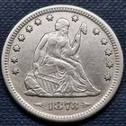 1873 Seated Liberty Quarter 25c AU High Grade #100790