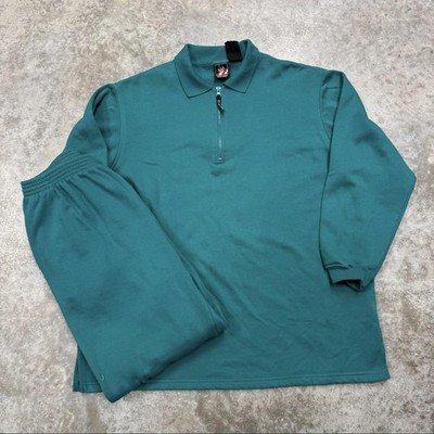 USA Olympics Sweatsuit Set Womens 1X Teal 1/4 Zip Fleece Top Joggers JCPenney
