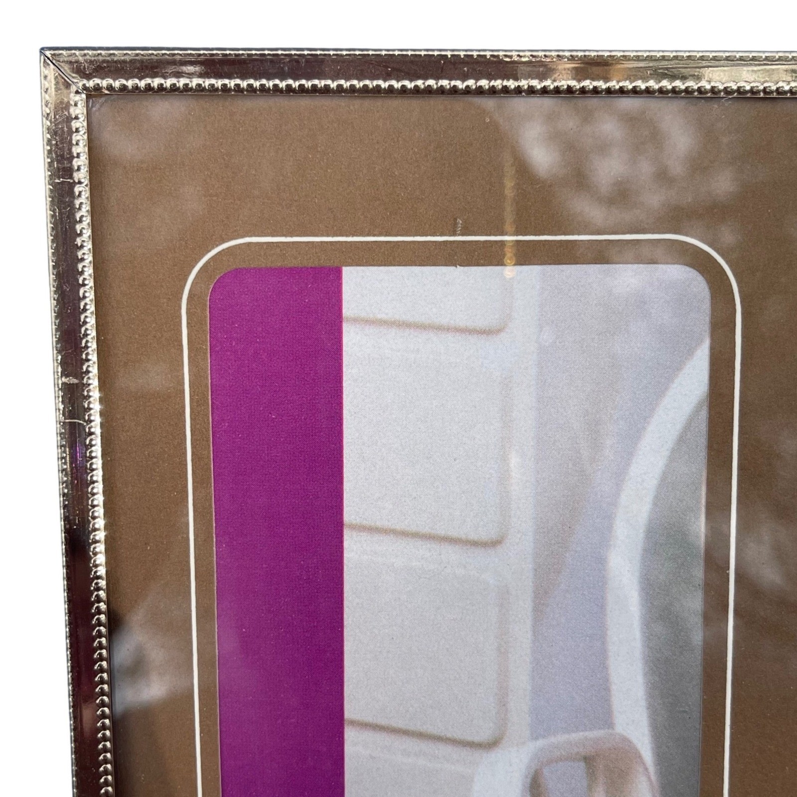 Vtg Gold Brass Mid Century Modern 8x10 Picture Frame Ornate Etched Free Standing