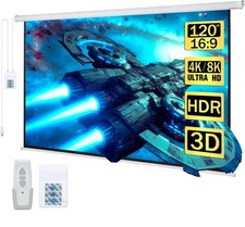 Kayle 120" Motorized Projector Screen Electric Diagonal Automatic Projection ...